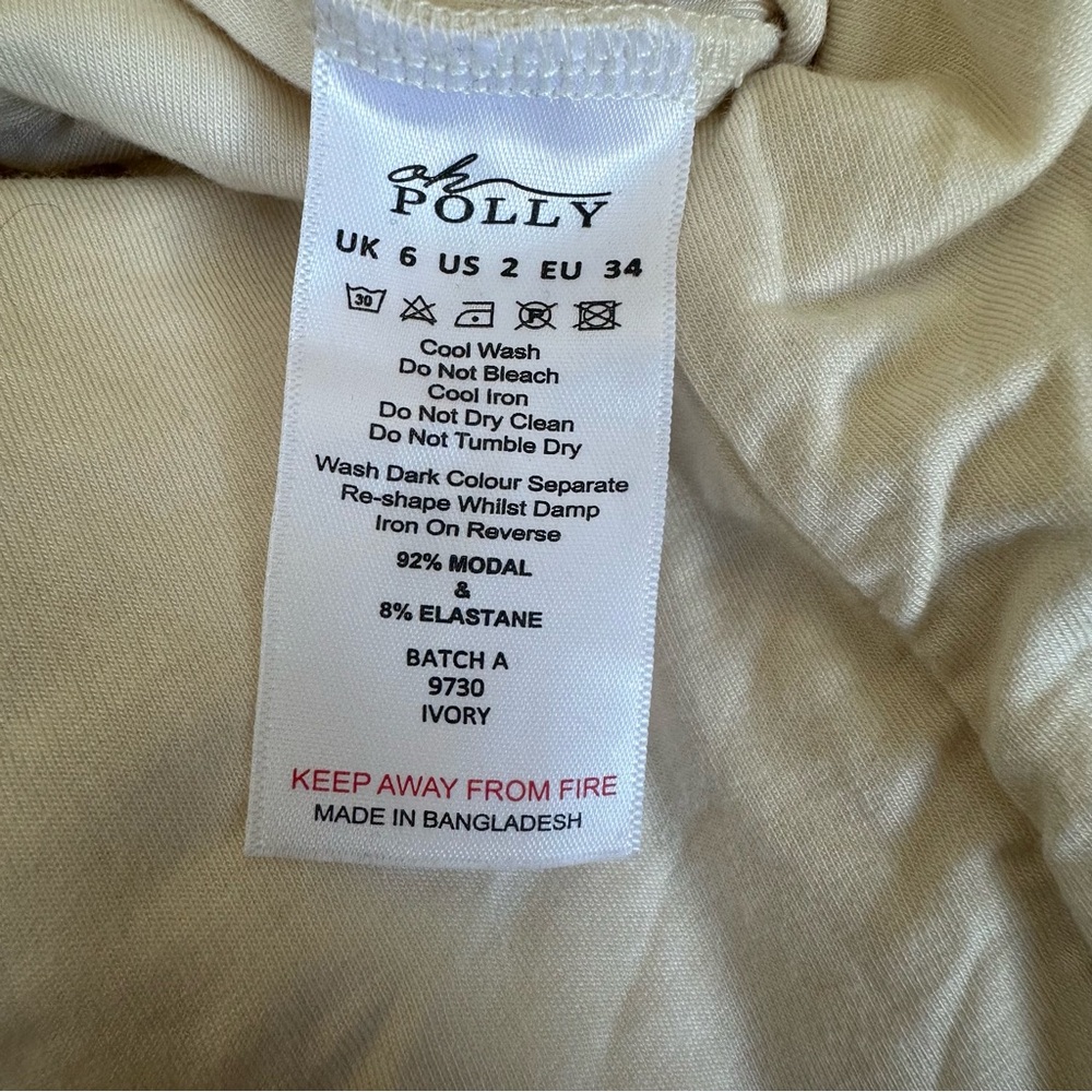 NWOT Oh Polly Nakia Bow Detail Sweetheart Neck Midi Dress Ivory Women’s Size 6 - Picture 7 of 8